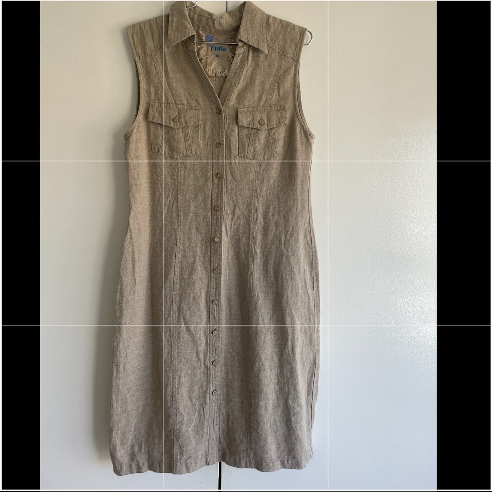 100% Linen Button Down Dress
